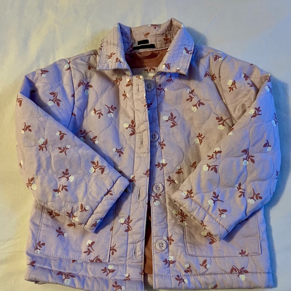 Toddler lavender quilted floral jacket 2T